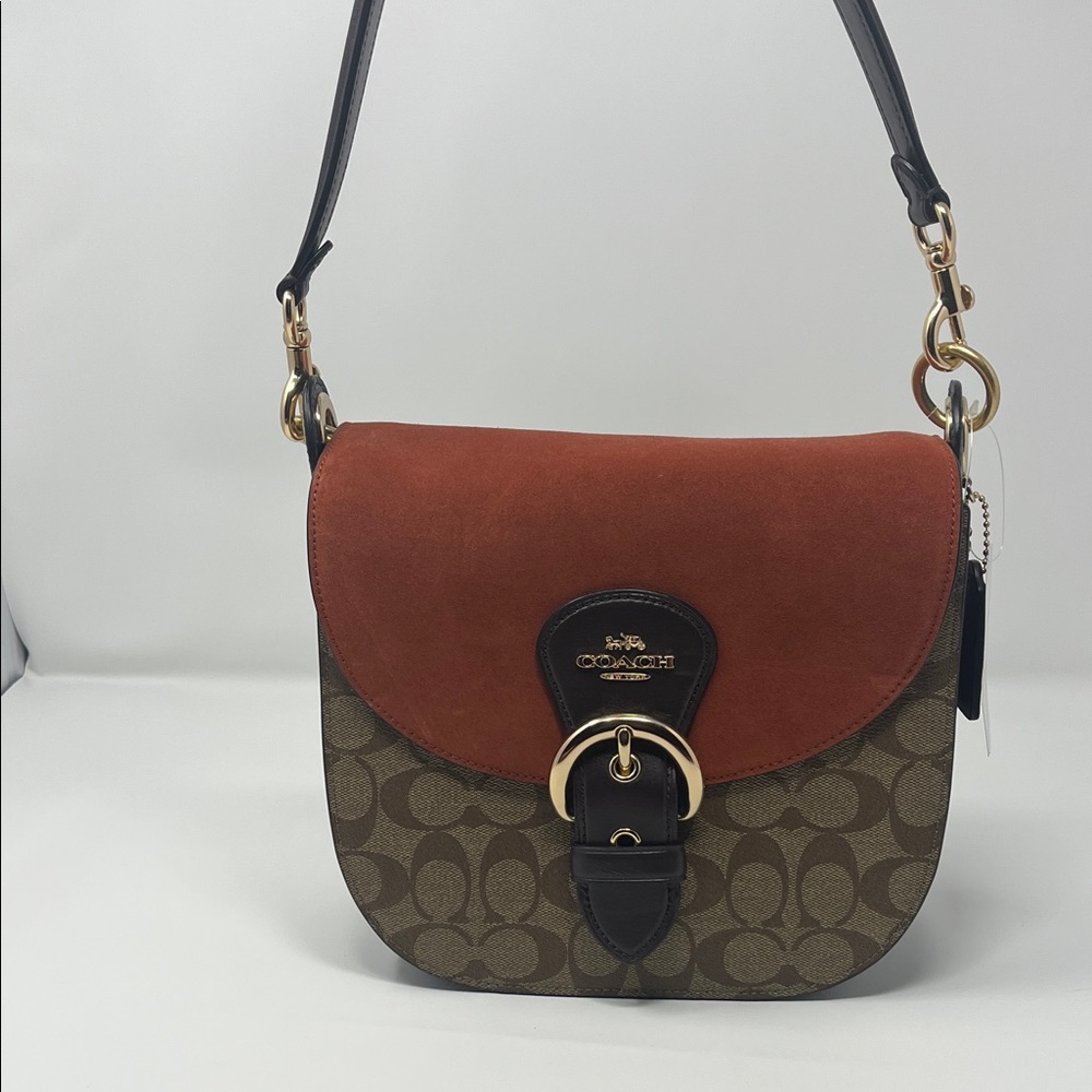 Coach Kleo Shoulder Bag 23 in Signature Canvas & Suede Mix - Picture 2 of 10